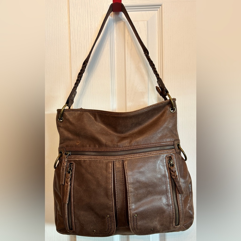 The Sak Brown Leather Shoulder Bag